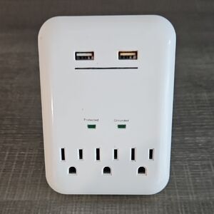 White Wall Outlet with USB Ports